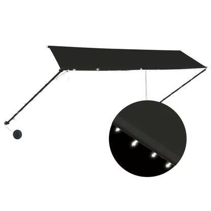 145919 vidaXL Retractable Awning with LED 350x150 cm Anthracite