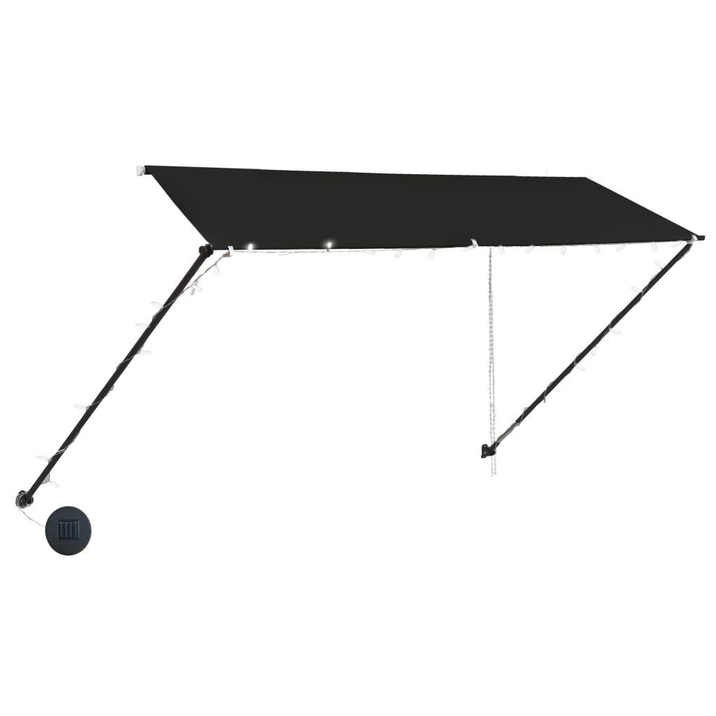 145919 vidaXL Retractable Awning with LED 350x150 cm Anthracite