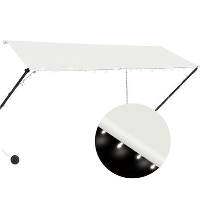 145925 vidaXL Retractable Awning with LED 300x150 cm Cream