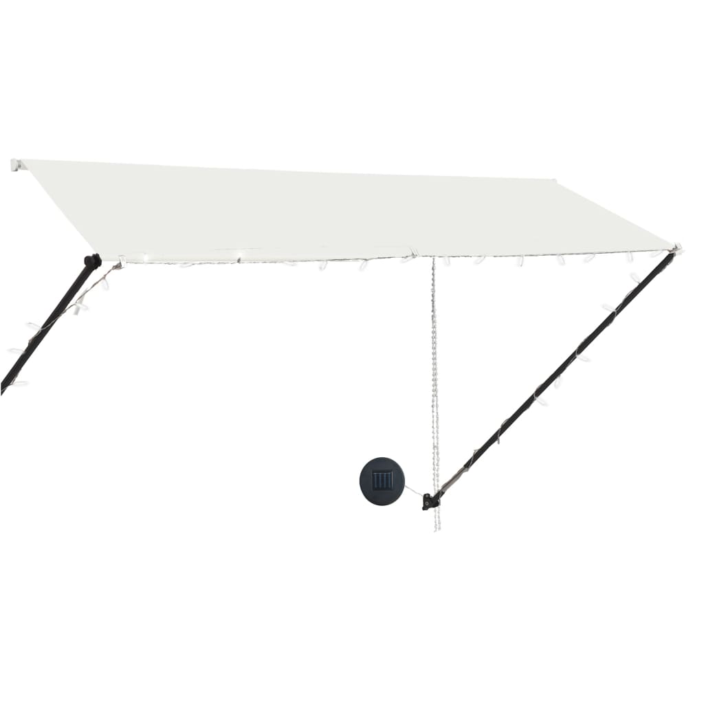 145925 vidaXL Retractable Awning with LED 300x150 cm Cream
