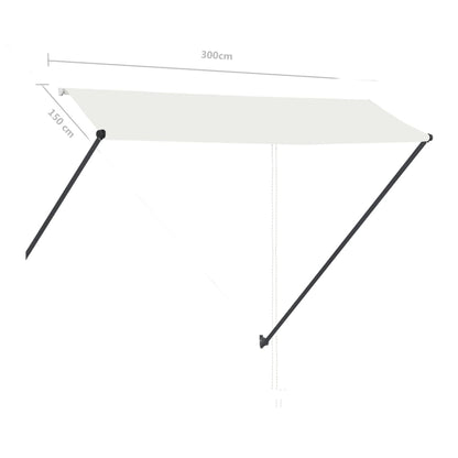 vidaXL Retractable Awning with LED 300x150 cm Cream