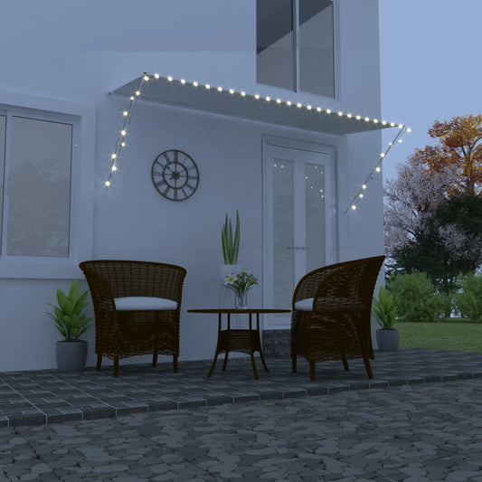 145925 vidaXL Retractable Awning with LED 300x150 cm Cream