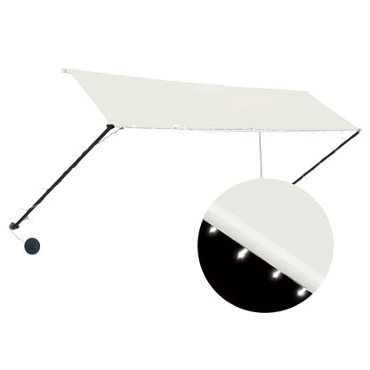 145926 vidaXL Retractable Awning with LED 350x150 cm Cream