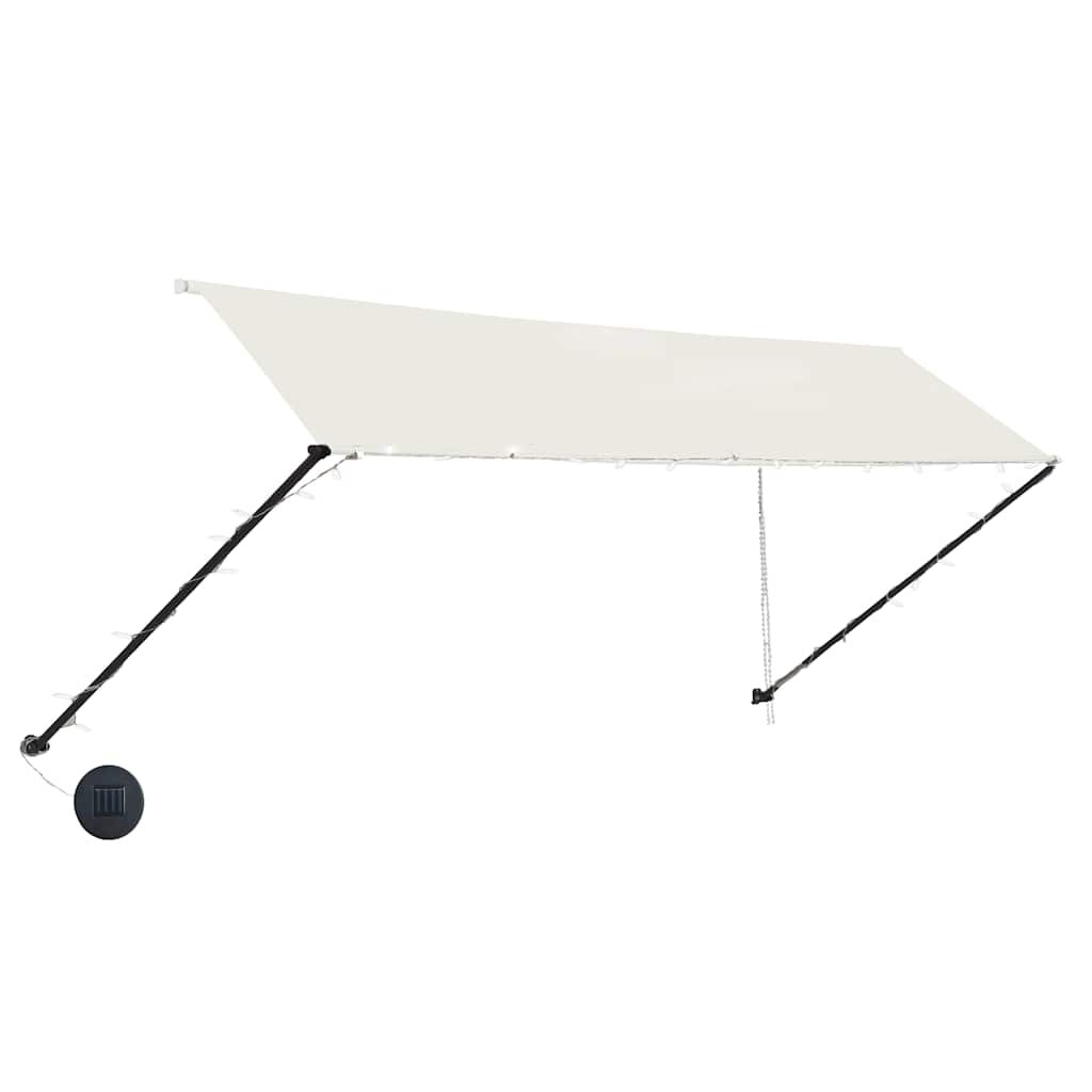 145926 vidaXL Retractable Awning with LED 350x150 cm Cream