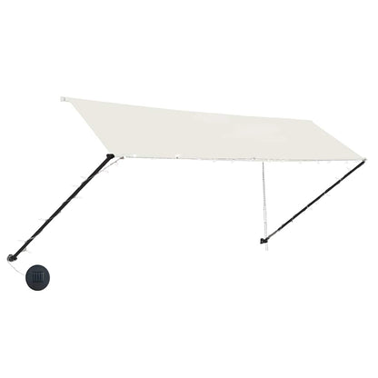 145926 vidaXL Retractable Awning with LED 350x150 cm Cream