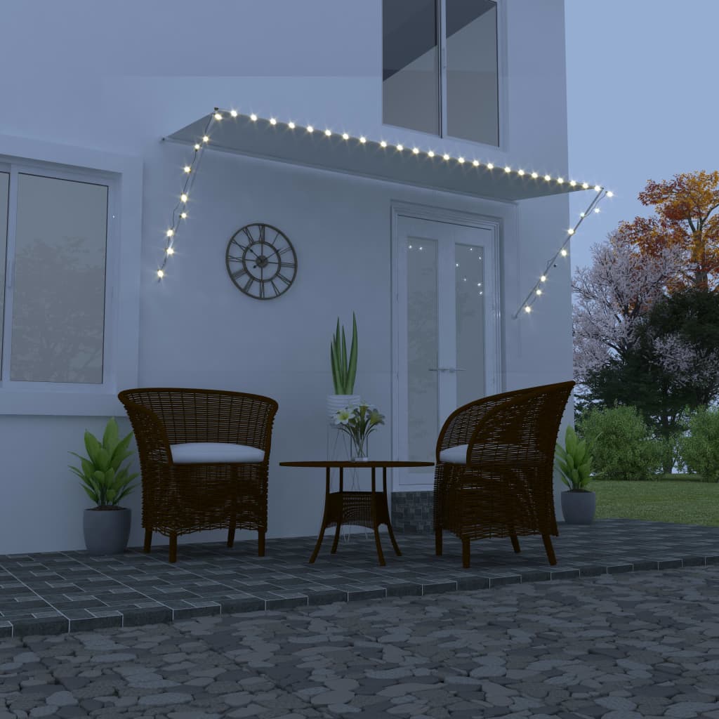 vidaXL Retractable Awning with LED 350x150 cm Cream