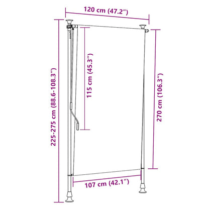 145936 vidaXL Outdoor Roller Blind 120x270 cm Anthracite
