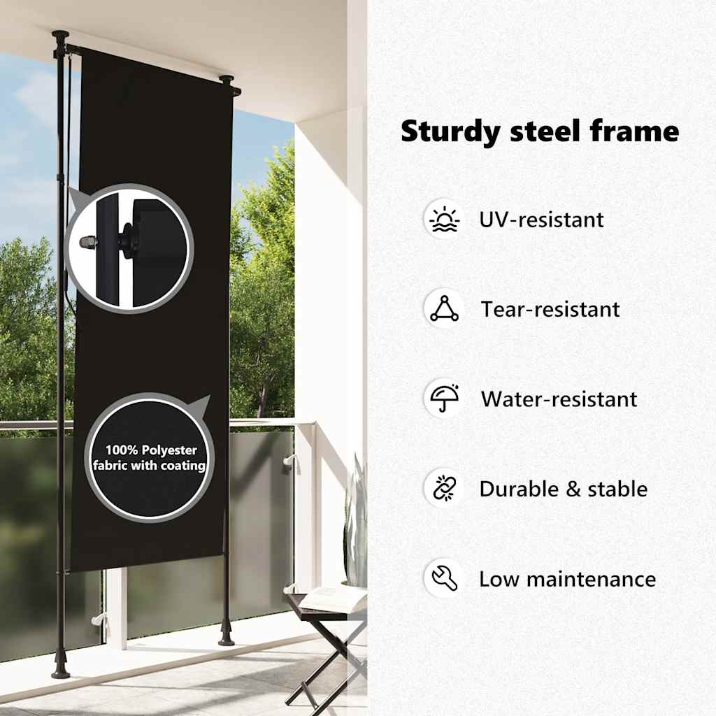 145936 vidaXL Outdoor Roller Blind 120x270 cm Anthracite