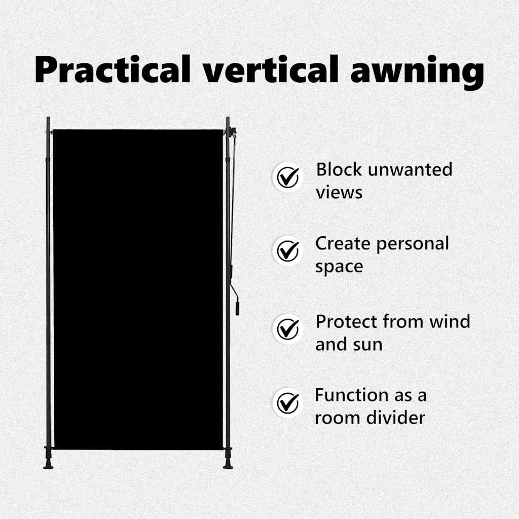 145936 vidaXL Outdoor Roller Blind 120x270 cm Anthracite