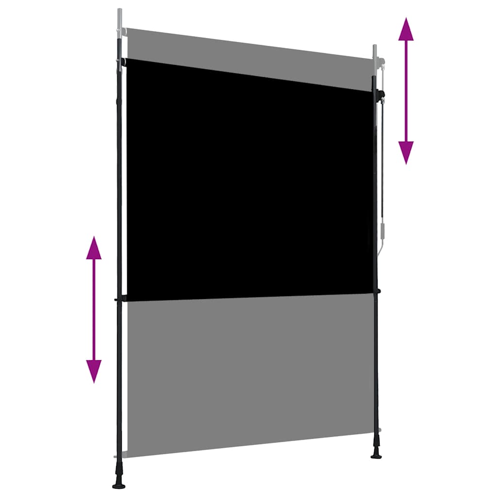 vidaXL Roller Blind | Anthracite | Fabric with PA coating, Steel, Aluminium
