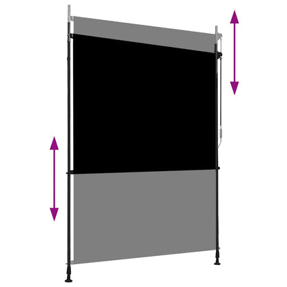 vidaXL Roller Blind | Anthracite | Fabric with PA coating, Steel, Aluminium