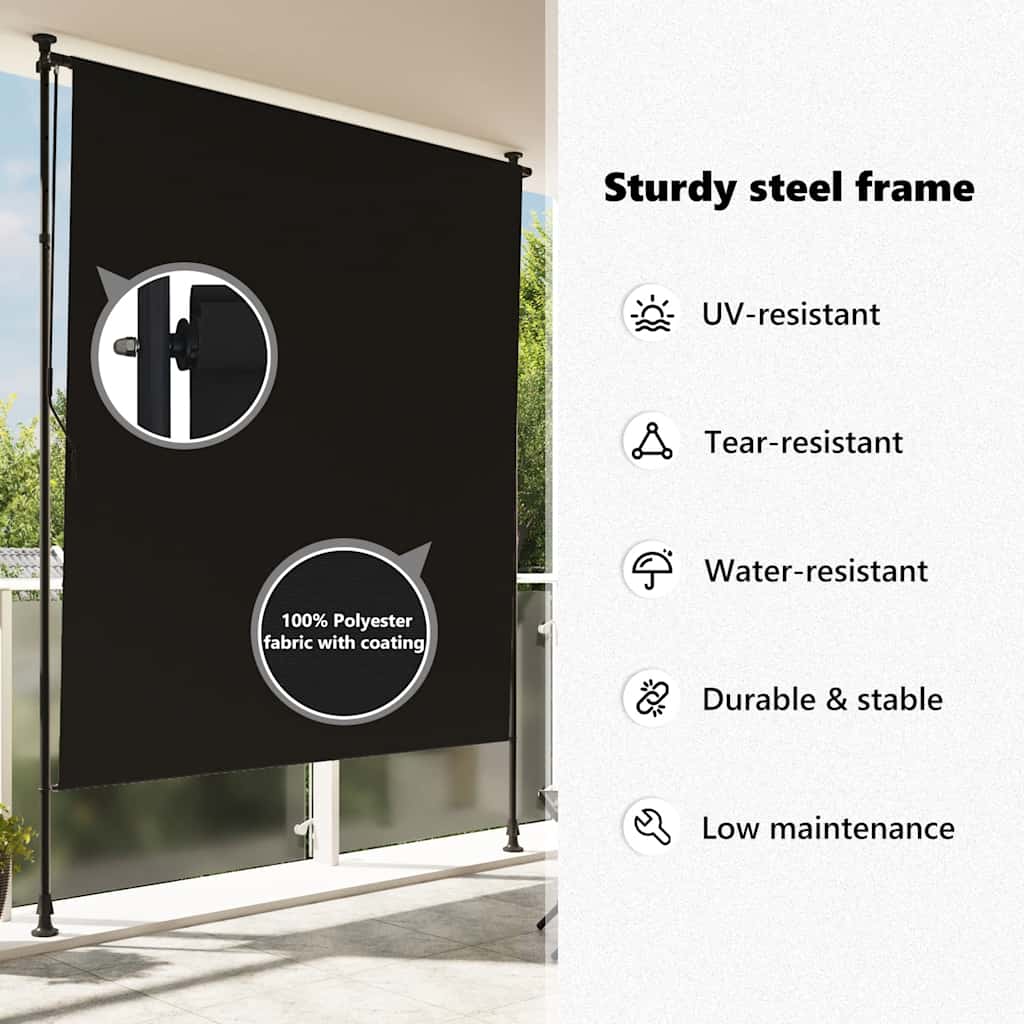 145937 vidaXL Outdoor Roller Blind 150x270 cm Anthracite