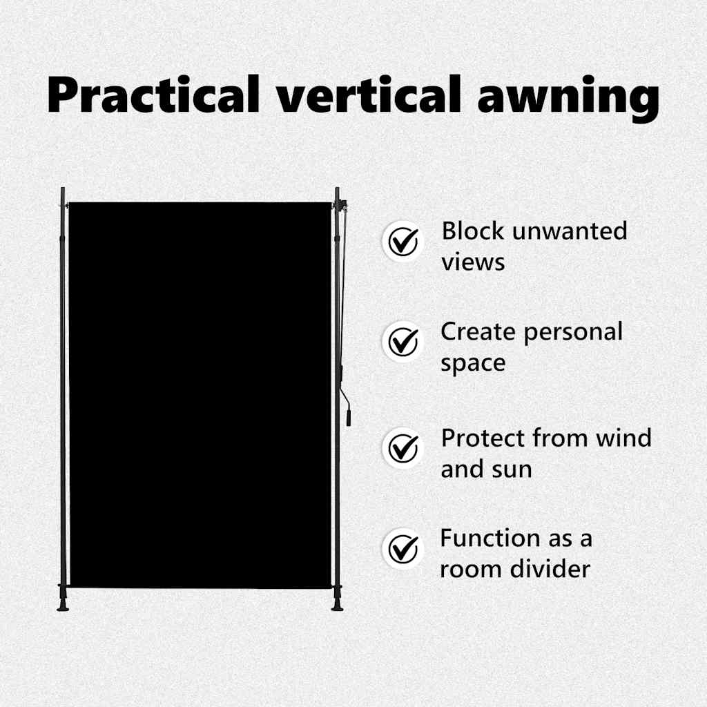 vidaXL Outdoor Roller Blind 150x270 cm Anthracite