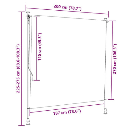 vidaXL Outdoor Roller Blind 200x270 cm Anthracite