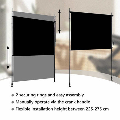 145938 vidaXL Outdoor Roller Blind 200x270 cm Anthracite