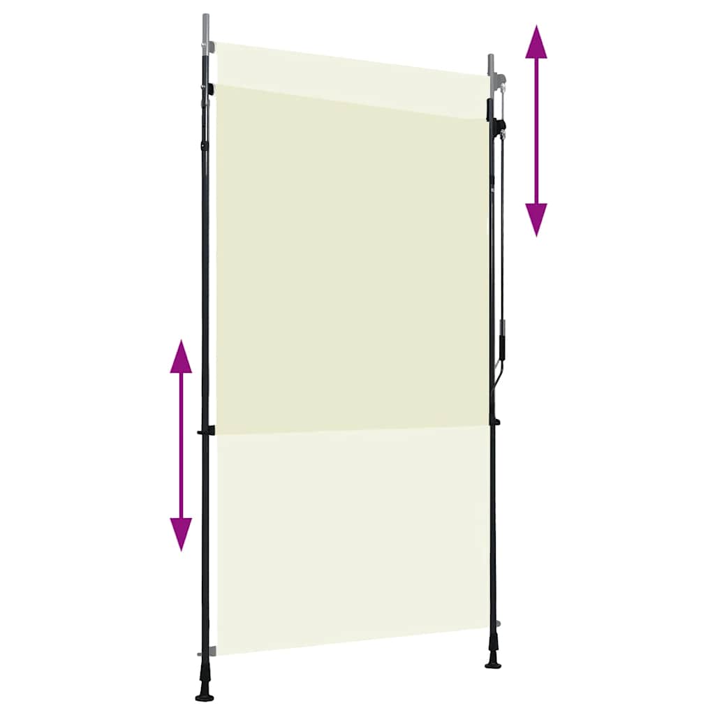 vidaXL Roller Blind | Cream | Polyester with PA coating, steel, aluminium