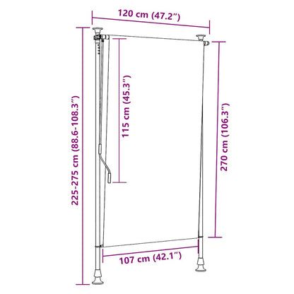 vidaXL Roller Blind | Cream | Polyester with PA coating, steel, aluminium