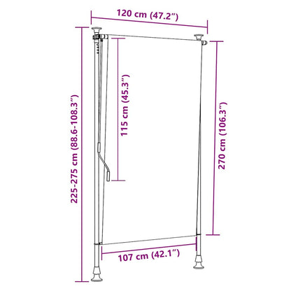 vidaXL Outdoor Roller Blind 120x270 cm Cream