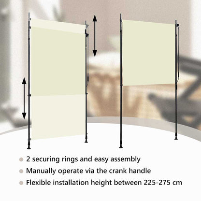 vidaXL Outdoor Roller Blind 120x270 cm Cream