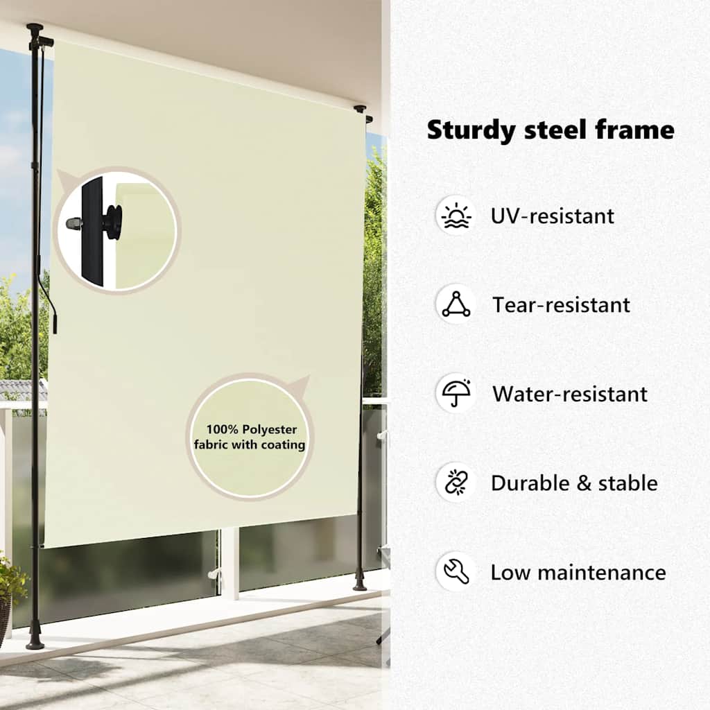 vidaXL Outdoor Roller Blind 150x270 cm Cream