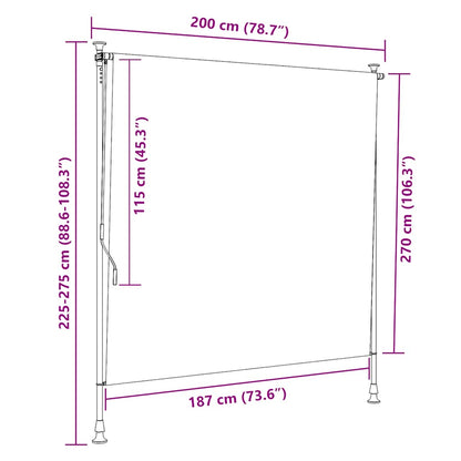 vidaXL Outdoor Roller Blind 200x270 cm Cream