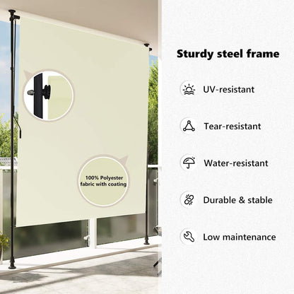 vidaXL Outdoor Roller Blind 200x270 cm Cream