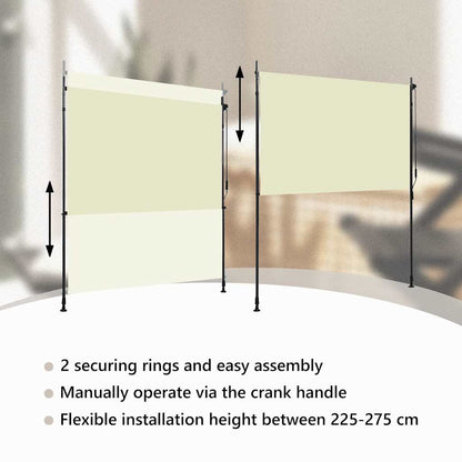 vidaXL Outdoor Roller Blind 200x270 cm Cream