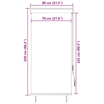 vidaXL Outdoor Roller Blind 80x250 cm White and Orange