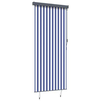 145961 vidaXL Outdoor Roller Blind 120x250 cm Blue and White