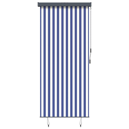 145961 vidaXL Outdoor Roller Blind 120x250 cm Blue and White
