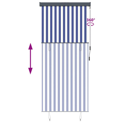 145961 vidaXL Outdoor Roller Blind 120x250 cm Blue and White