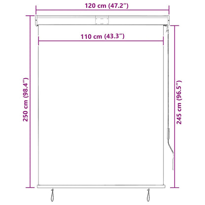 vidaXL Outdoor Roller Blind 120x250 cm White and Orange