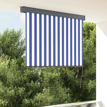 145967 vidaXL Outdoor Roller Blind 140x250 cm Blue and White
