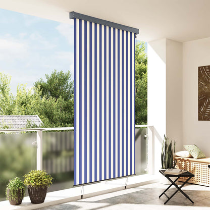 145967 vidaXL Outdoor Roller Blind 140x250 cm Blue and White