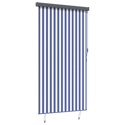 145967 vidaXL Outdoor Roller Blind 140x250 cm Blue and White