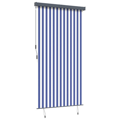 145967 vidaXL Outdoor Roller Blind 140x250 cm Blue and White