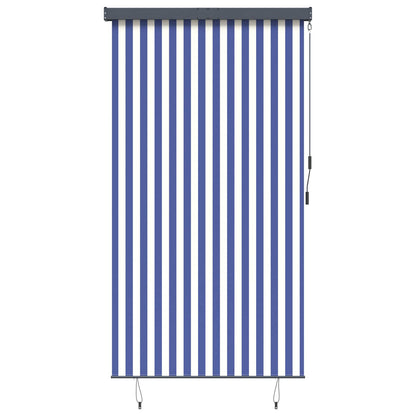 145967 vidaXL Outdoor Roller Blind 140x250 cm Blue and White