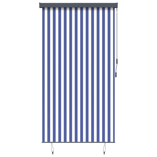 145967 vidaXL Outdoor Roller Blind 140x250 cm Blue and White