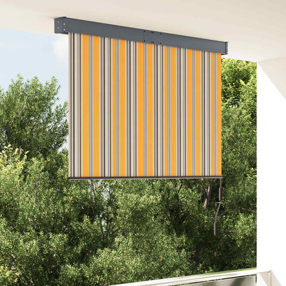 145968 vidaXL Outdoor Roller Blind 140x250 cm Yellow and Blue