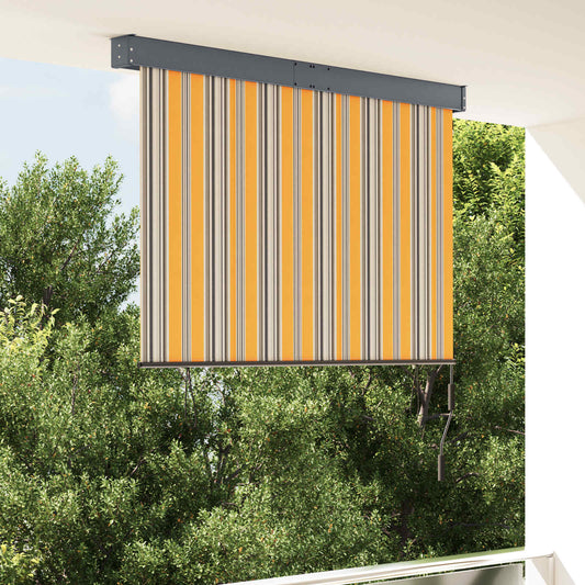 145968 vidaXL Outdoor Roller Blind 140x250 cm Yellow and Blue