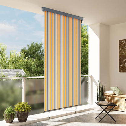 145968 vidaXL Outdoor Roller Blind 140x250 cm Yellow and Blue