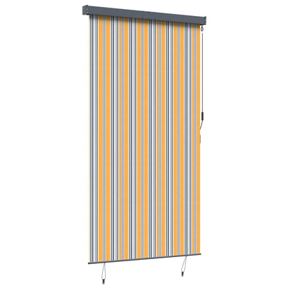145968 vidaXL Outdoor Roller Blind 140x250 cm Yellow and Blue