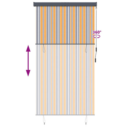 145968 vidaXL Outdoor Roller Blind 140x250 cm Yellow and Blue