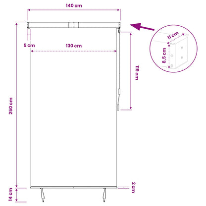 145968 vidaXL Outdoor Roller Blind 140x250 cm Yellow and Blue