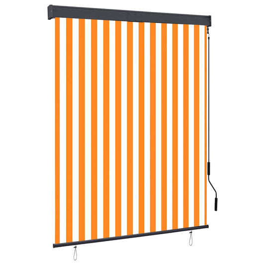 145969 vidaXL Outdoor Roller Blind 140x250 cm White and Orange