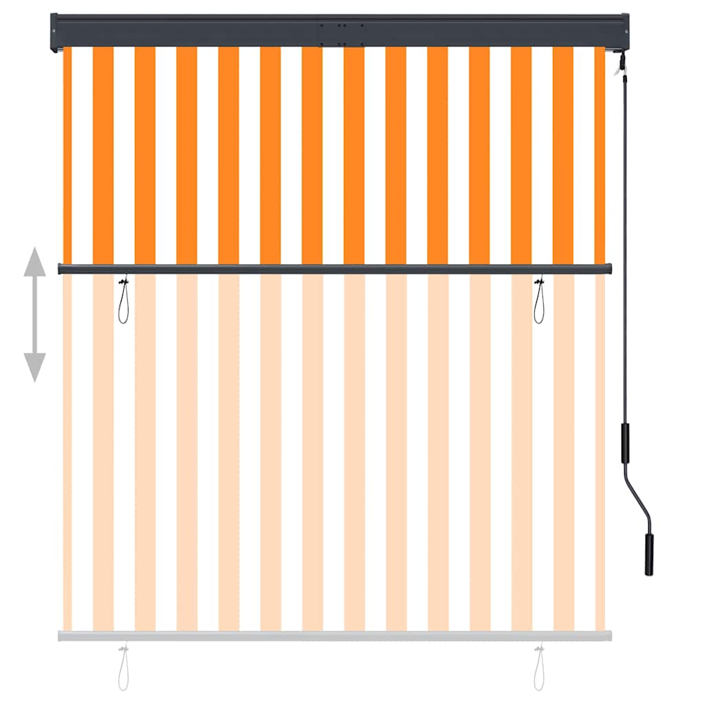 145969 vidaXL Outdoor Roller Blind 140x250 cm White and Orange