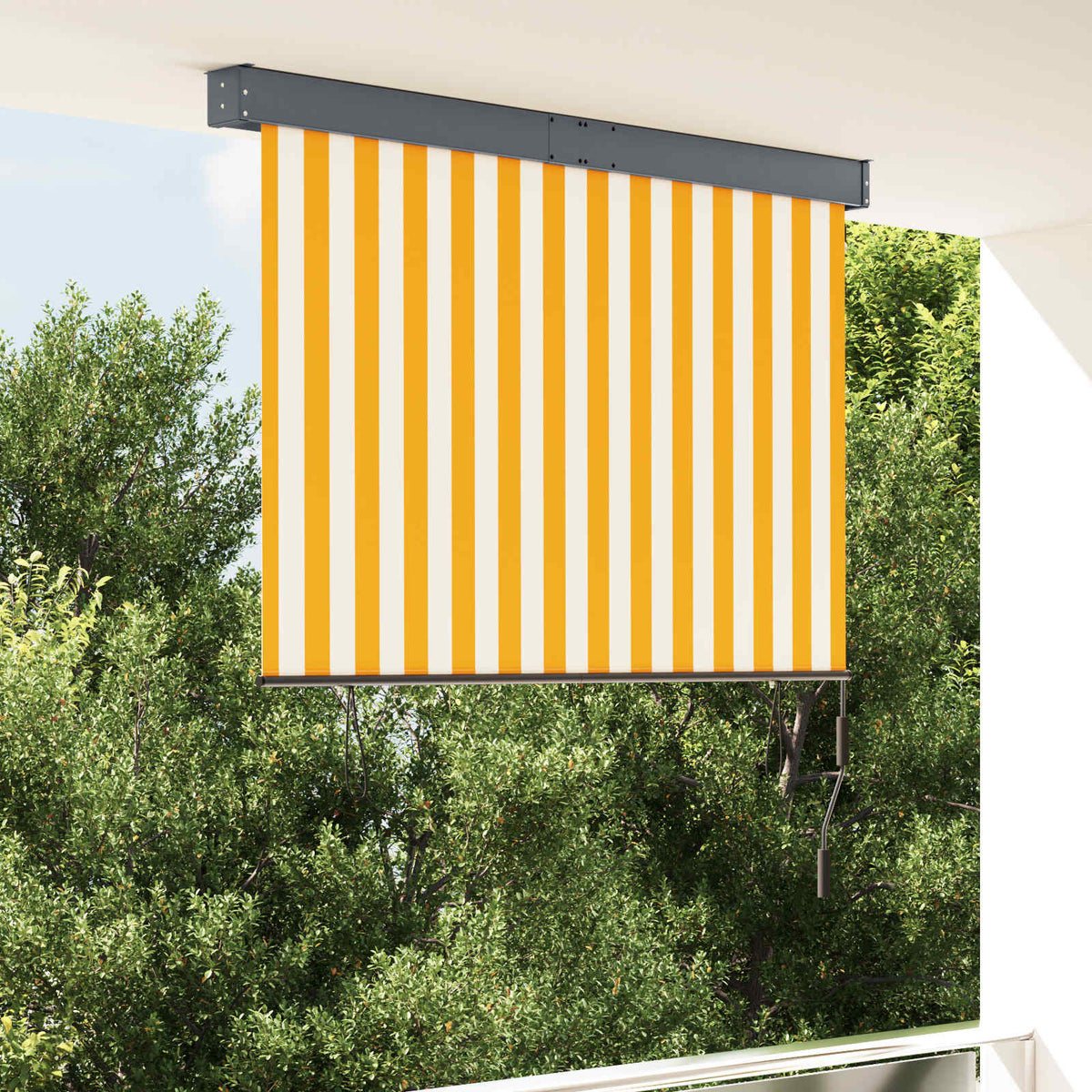 145969 vidaXL Outdoor Roller Blind 140x250 cm White and Orange