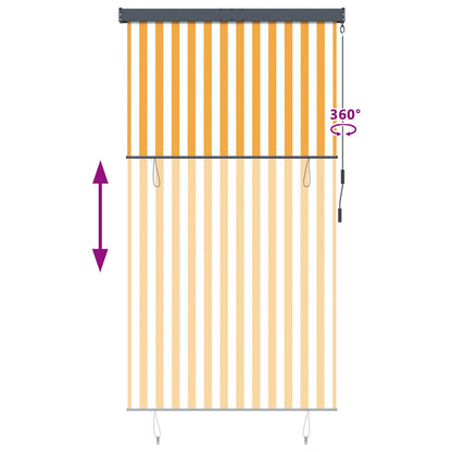 145969 vidaXL Outdoor Roller Blind 140x250 cm White and Orange