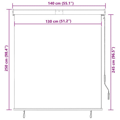 vidaXL Roller Shade | Anthracite | Polyester with PA Coating | 140x250cm