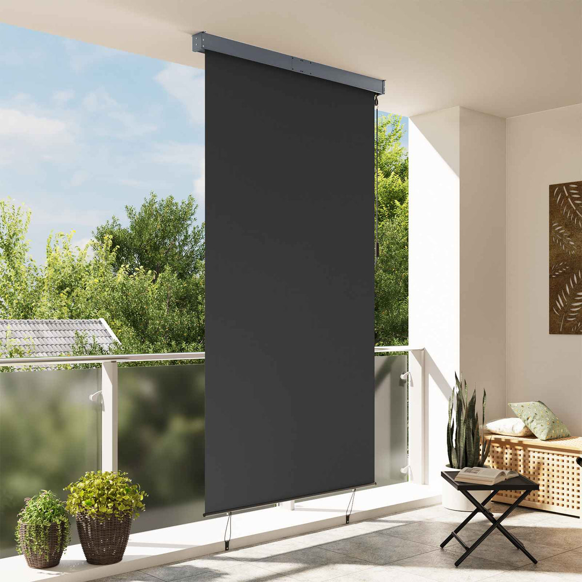 145970 vidaXL Outdoor Roller Blind 140x250 cm Anthracite